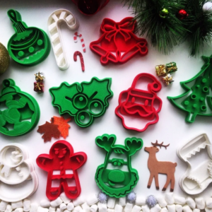 Yılbaşı Ağacı, Noel Baba, Kurabiye Adam, Ren geyiği, Kardan Adam, Şeker Kamışı Kurabiye Kalıpları