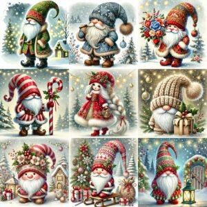 Yılbaşı Cücesi Çizim Seti | Yeni yıl Cüce Resimleri | Dijital İndirme