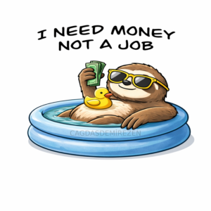 Benim paraya ihtiyacım var işe değil T-shirt, kupa baskı ve/ya poster tasarımı ( I need money not a job - 4500 x 5400 px, 300 DPI PNG )