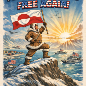 Politik Mizah, Meme Dijital Baskı – Poster / Tişört / Kupa Tasarımı – “Make Grönland Free Again!” – 4000×6000 PNG 300 DPI