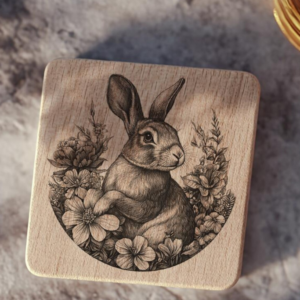 Paskalya tavşanlı bardak altlığı