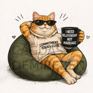 Pet Humor (Relationships) – Poster / T-shirt / Mug Design – “I need relationship not marriage” – 2500 x 3500 PNG 300 DPI